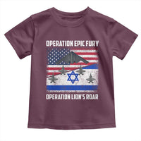 Operation Epic Fury Lions Roar Toddler T Shirt USA Israel Flag Freedom Defense