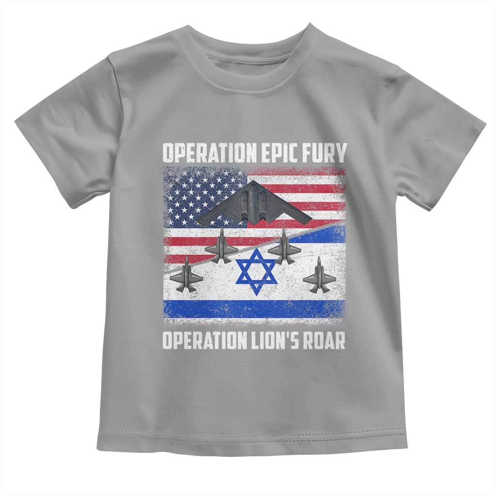 Operation Epic Fury Lions Roar Toddler T Shirt USA Israel Flag Freedom Defense