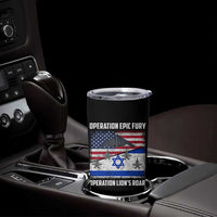 Operation Epic Fury Lions Roar Tumbler Cup USA Israel Flag Freedom Defense