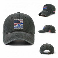 Operation Epic Fury Lions Roar Washed Cotton Baseball Cap USA Israel Flag Freedom Defense