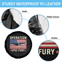 Operation Epic Fury Stealth Bomber American Flag Spare Tire Cover Powerful B2 Spirit USA Military Pride