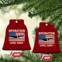 Operation Epic Fury Stealth Bomber American Flag Ceramic Ornament Powerful B2 Spirit USA Military Pride
