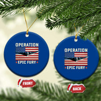 Operation Epic Fury Stealth Bomber American Flag Ceramic Ornament Powerful B2 Spirit USA Military Pride