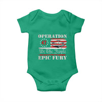 Operation Epic Fury We The People 47 Patriotic Flag Baby Onesie B2 Spirit Constitutional Freedom Statement