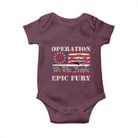 Operation Epic Fury We The People 47 Patriotic Flag Baby Onesie B2 Spirit Constitutional Freedom Statement