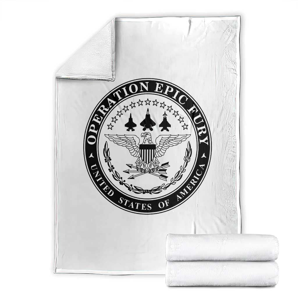 Operation Epic Fury USA Military Seal Throw Blanket Patriotic Air Power Aviation Tribute