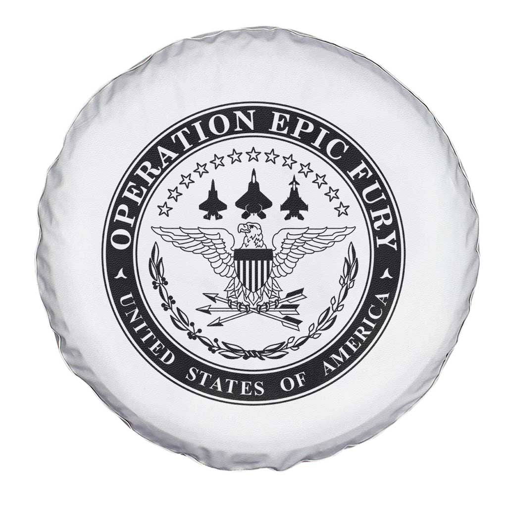 Operation Epic Fury USA Military Seal Spare Tire Cover Patriotic Air Power Aviation Tribute