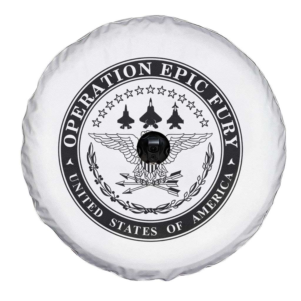 Operation Epic Fury USA Military Seal Spare Tire Cover Patriotic Air Power Aviation Tribute