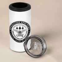 Operation Epic Fury USA Military Seal 4 in 1 Can Cooler Tumbler Patriotic Air Power Aviation Tribute