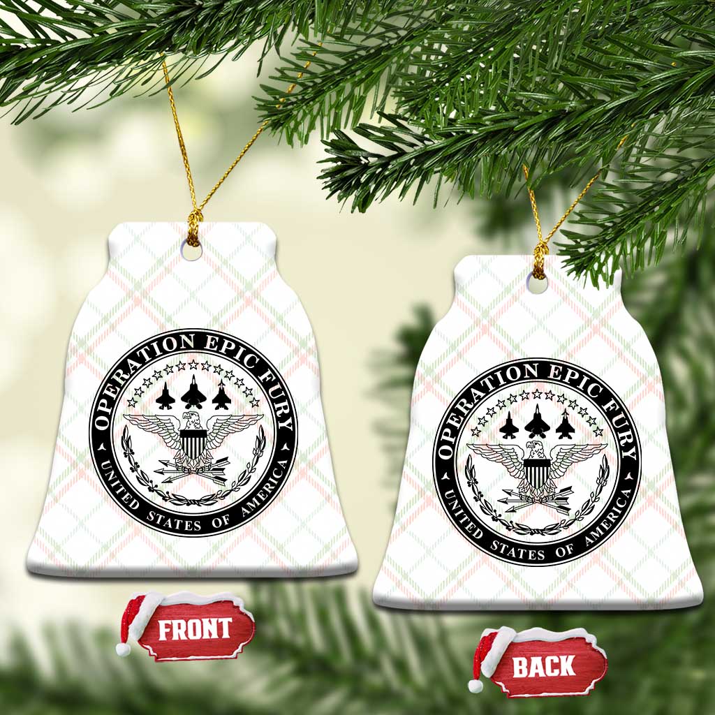 Operation Epic Fury USA Military Seal Ceramic Ornament Patriotic Air Power Aviation Tribute