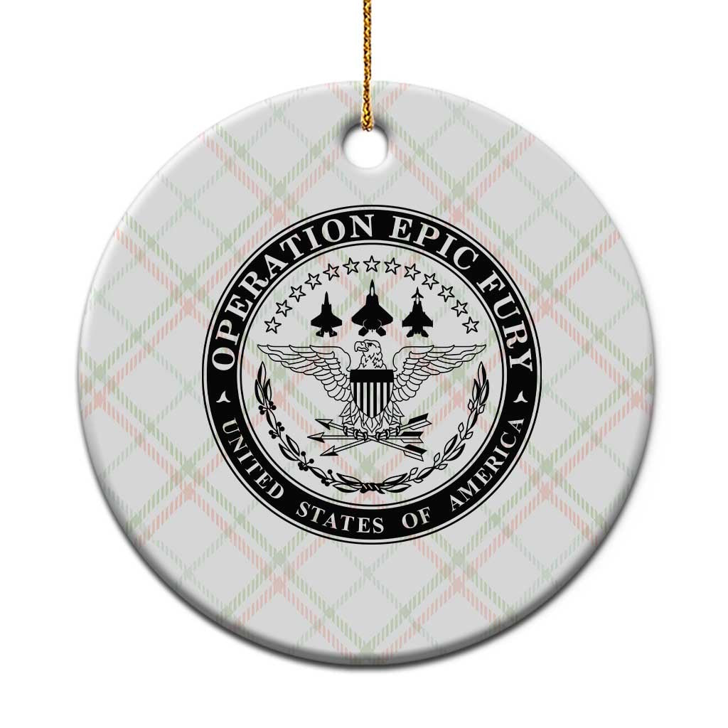 Operation Epic Fury USA Military Seal Ceramic Ornament Patriotic Air Power Aviation Tribute
