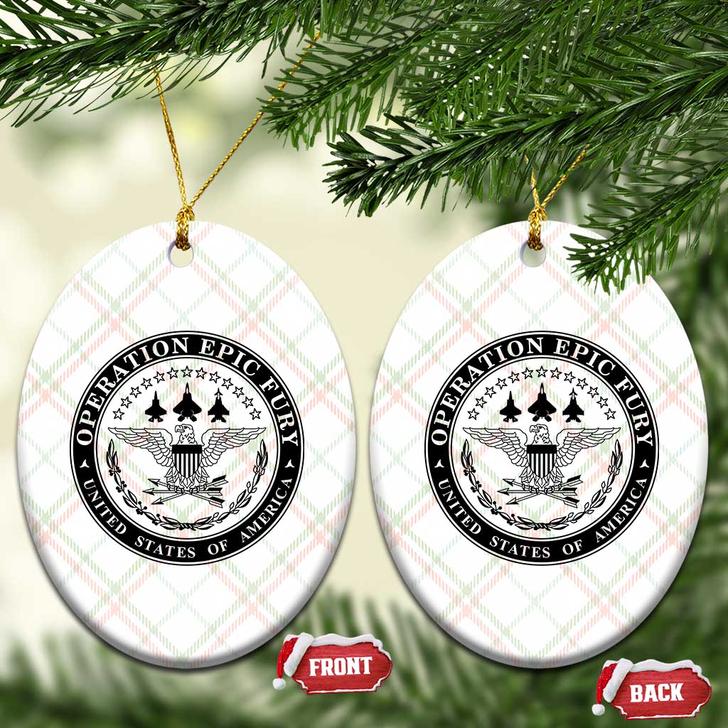 Operation Epic Fury USA Military Seal Ceramic Ornament Patriotic Air Power Aviation Tribute