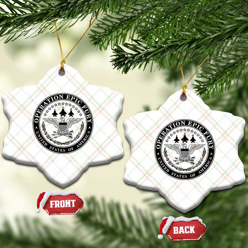 Operation Epic Fury USA Military Seal Ceramic Ornament Patriotic Air Power Aviation Tribute