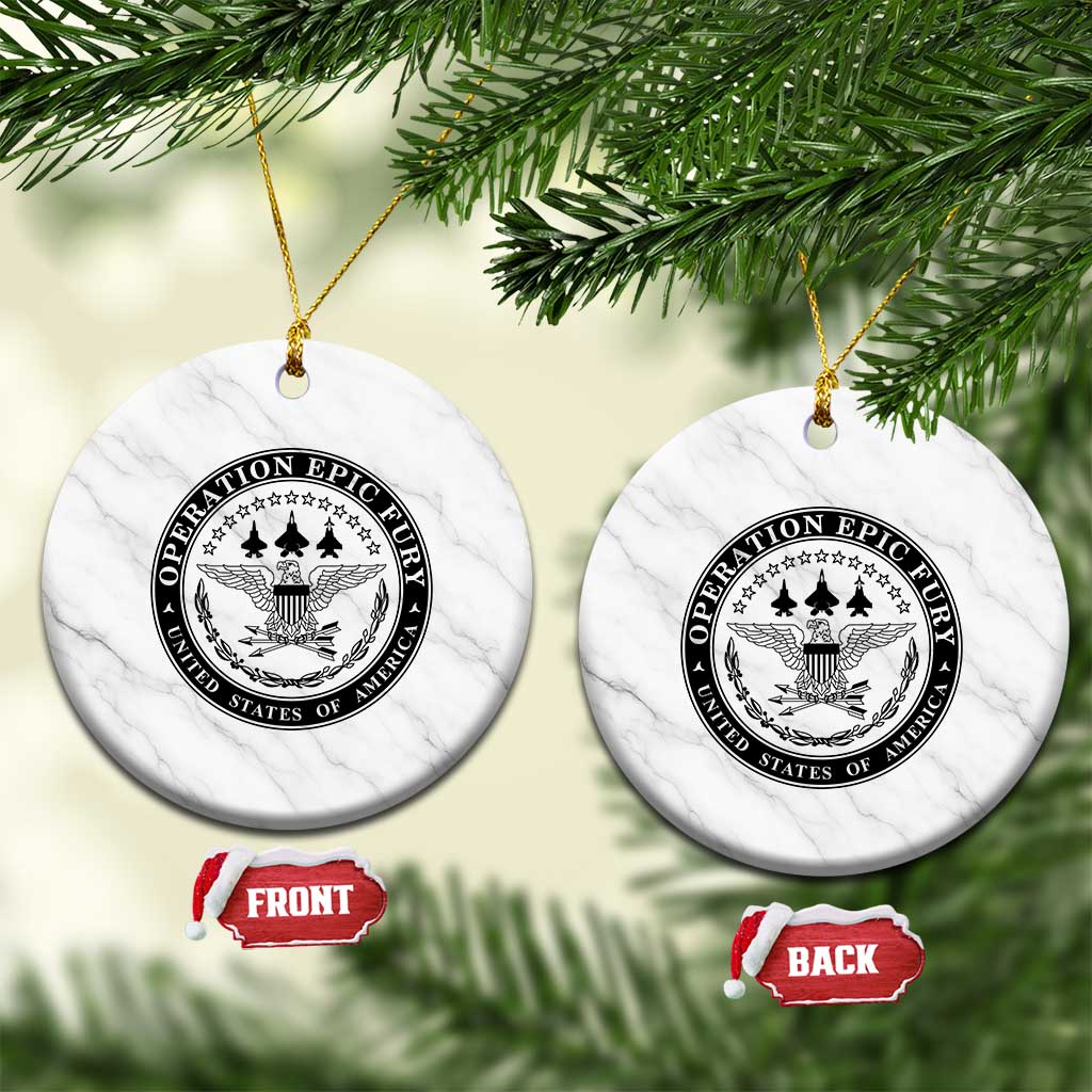 Operation Epic Fury USA Military Seal Ceramic Ornament Patriotic Air Power Aviation Tribute
