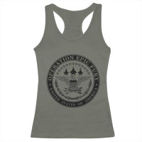 Operation Epic Fury USA Military Seal Racerback Tank Top Patriotic Air Power Aviation Tribute