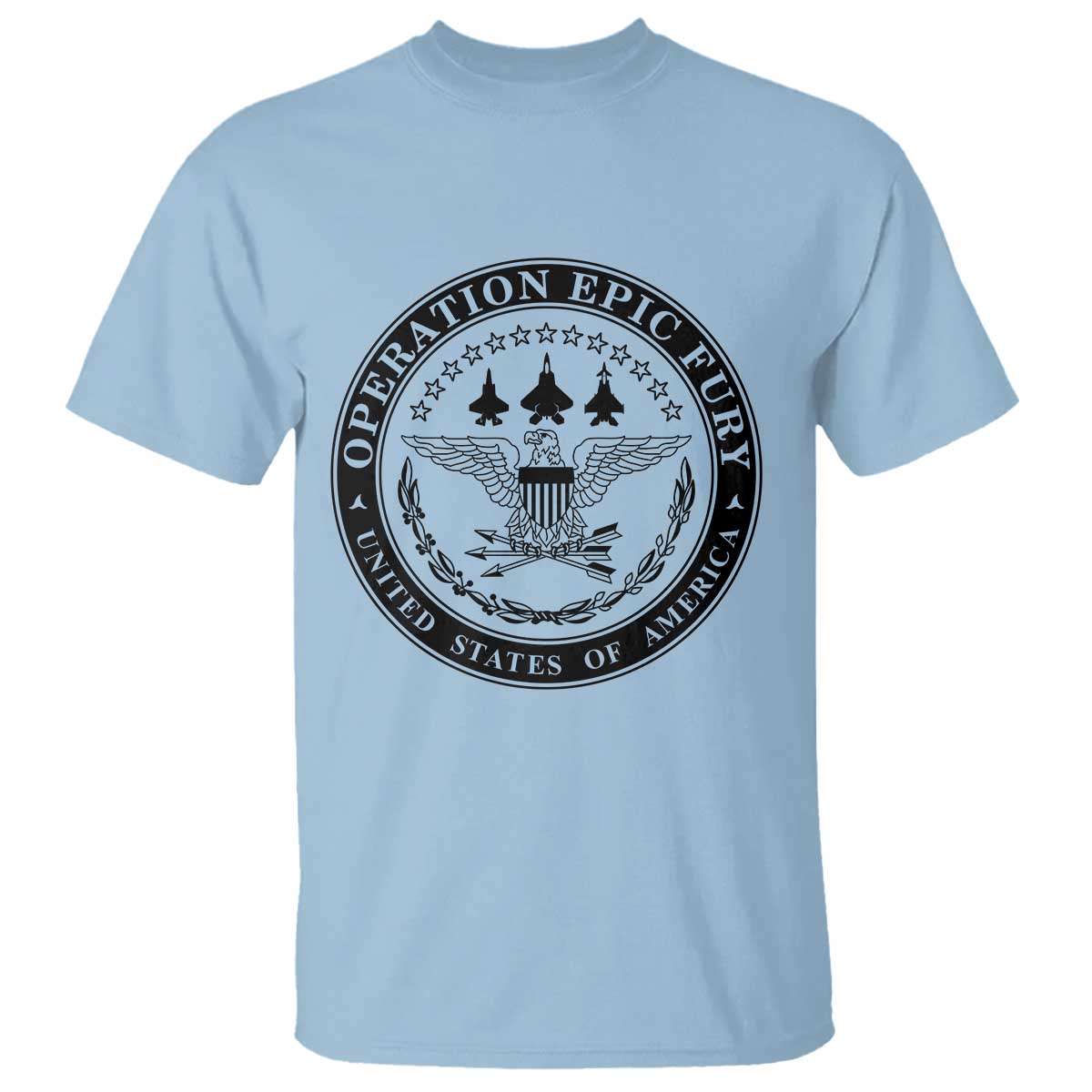 Operation Epic Fury USA Military Seal T Shirt Patriotic Air Power Aviation Tribute