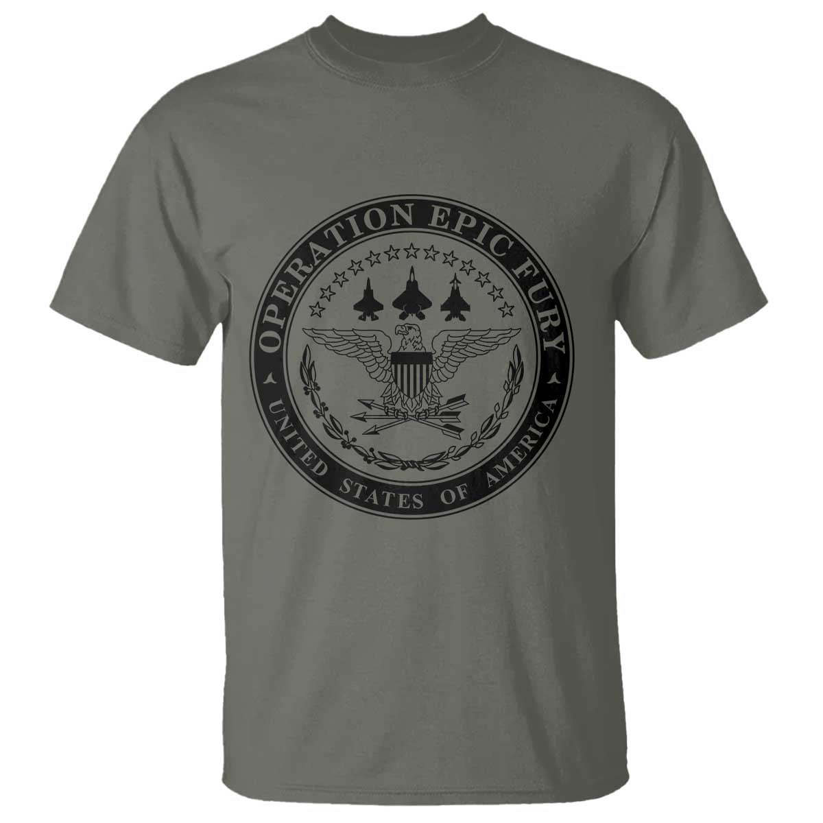 Operation Epic Fury USA Military Seal T Shirt Patriotic Air Power Aviation Tribute