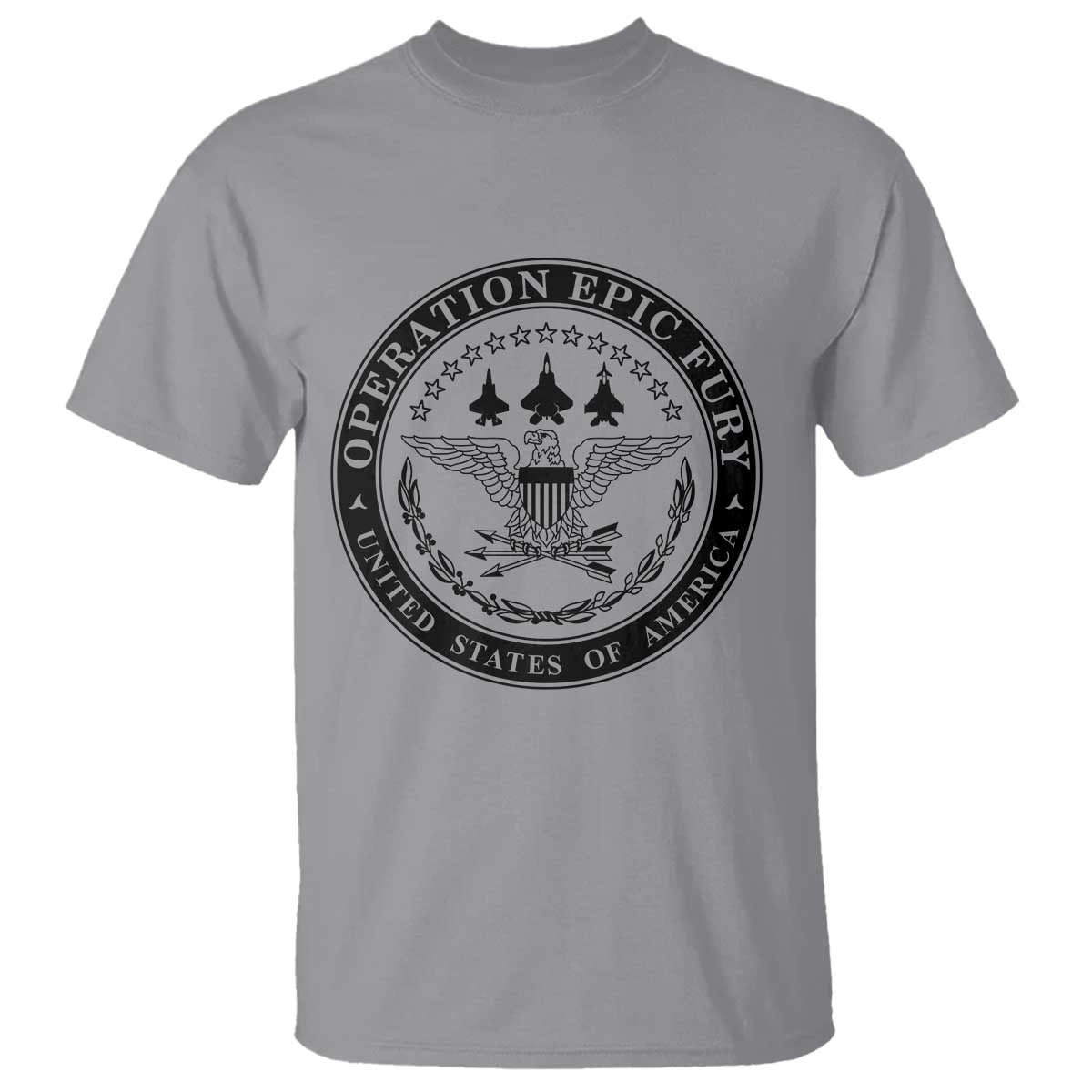 Operation Epic Fury USA Military Seal T Shirt Patriotic Air Power Aviation Tribute