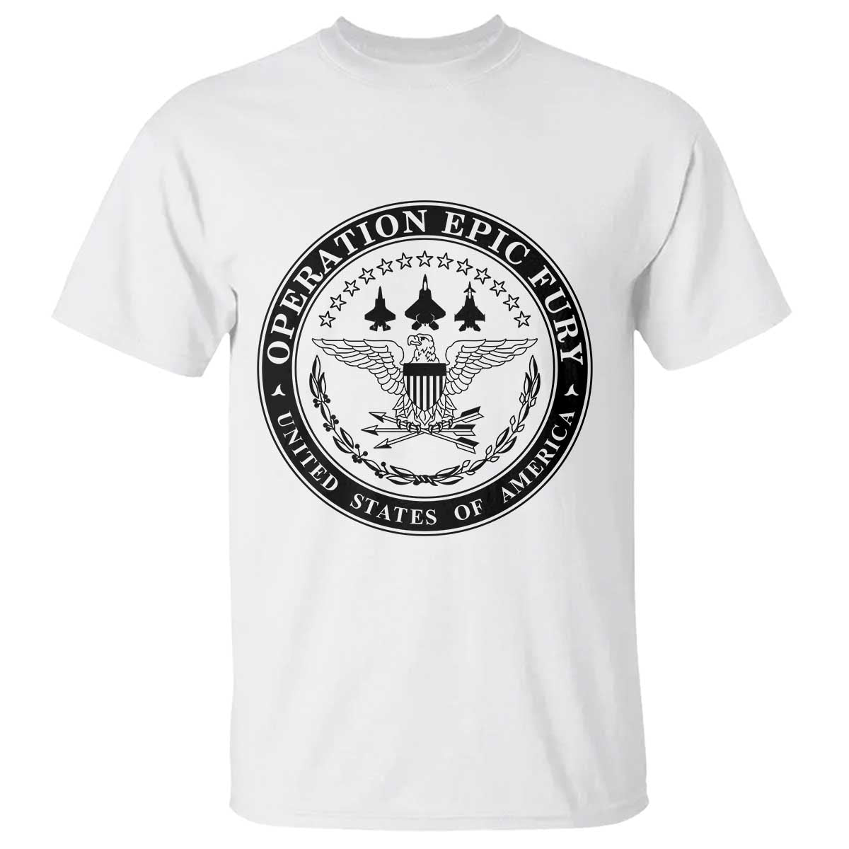 Operation Epic Fury USA Military Seal T Shirt Patriotic Air Power Aviation Tribute