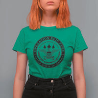 Operation Epic Fury USA Military Seal T Shirt For Women Patriotic Air Power Aviation Tribute