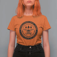 Operation Epic Fury USA Military Seal T Shirt For Women Patriotic Air Power Aviation Tribute
