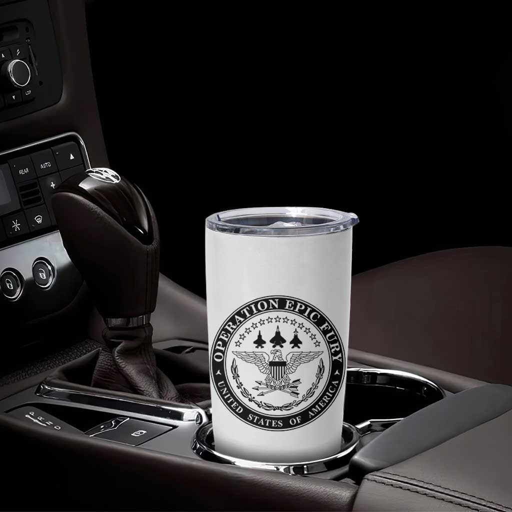 Operation Epic Fury USA Military Seal Tumbler Cup Patriotic Air Power Aviation Tribute