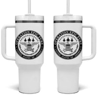 Operation Epic Fury USA Military Seal Tumbler With Handle Patriotic Air Power Aviation Tribute