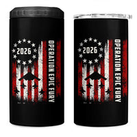 Operation Epic Fury 2026 American Flag Bomber 4 in 1 Can Cooler Tumbler B2 Spirit Patriotic Air Dominance