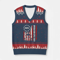 Operation Epic Fury 2026 American Flag Bomber V-Neck Knit Sweater Vest B2 Spirit Patriotic Air Dominance