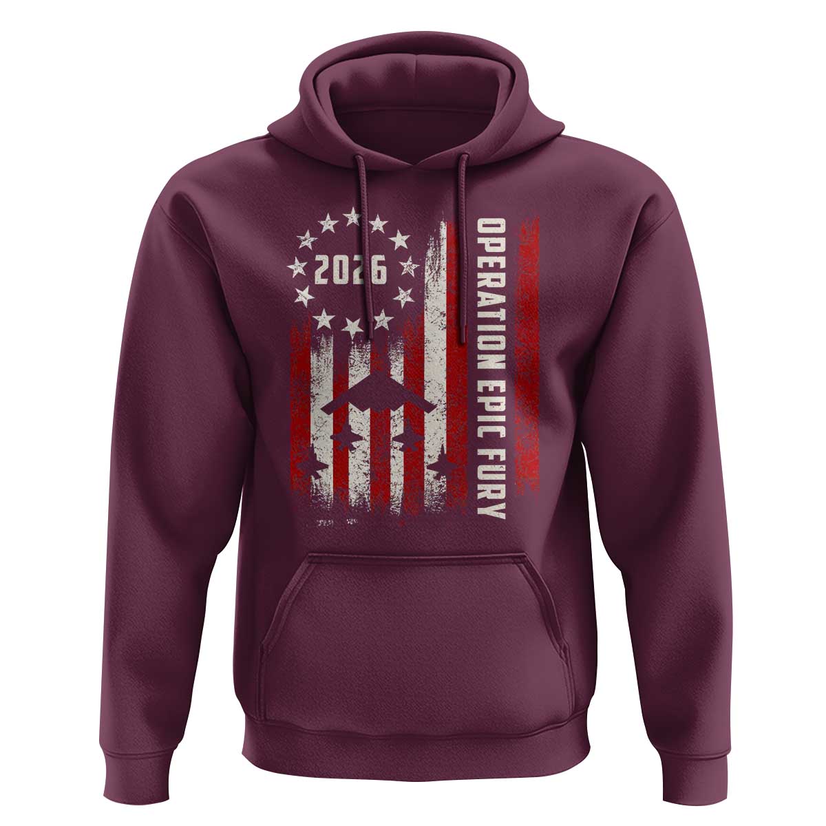 Operation Epic Fury 2026 American Flag Bomber Hoodie B2 Spirit Patriotic Air Dominance