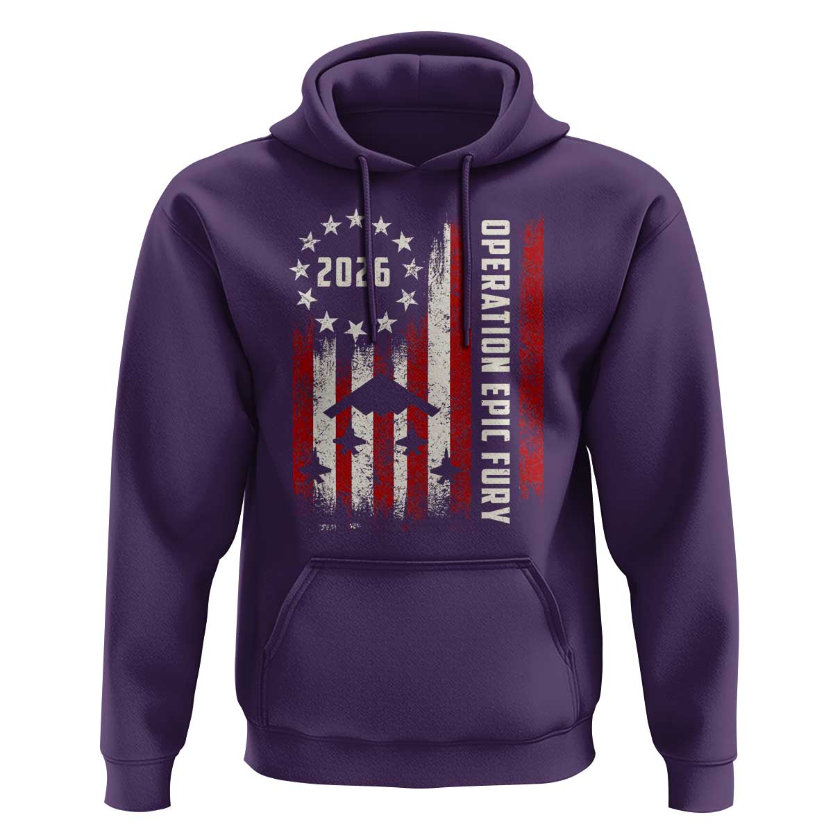 Operation Epic Fury 2026 American Flag Bomber Hoodie B2 Spirit Patriotic Air Dominance