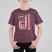 Operation Epic Fury 2026 American Flag Bomber T Shirt For Kid B2 Spirit Patriotic Air Dominance