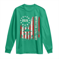 Operation Epic Fury 2026 American Flag Bomber Long Sleeve Shirt B2 Spirit Patriotic Air Dominance