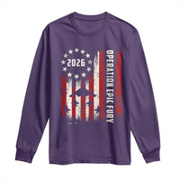 Operation Epic Fury 2026 American Flag Bomber Long Sleeve Shirt B2 Spirit Patriotic Air Dominance