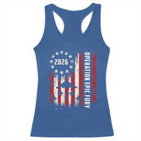 Operation Epic Fury 2026 American Flag Bomber Racerback Tank Top B2 Spirit Patriotic Air Dominance