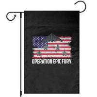 Operation Epic Fury Fighter Jet Formation American Flag Garden Flag B12 Spirit USA Strength and Freedom