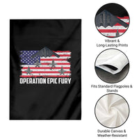 Operation Epic Fury Fighter Jet Formation American Flag Garden Flag B12 Spirit USA Strength and Freedom