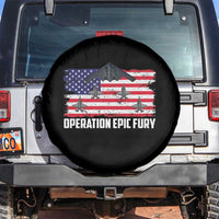 Operation Epic Fury Fighter Jet Formation American Flag Spare Tire Cover B12 Spirit USA Strength and Freedom