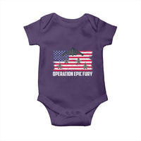 Operation Epic Fury Fighter Jet Formation American Flag Baby Onesie B12 Spirit USA Strength and Freedom