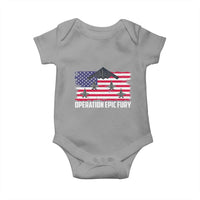 Operation Epic Fury Fighter Jet Formation American Flag Baby Onesie B12 Spirit USA Strength and Freedom