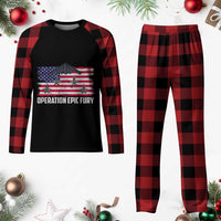 Operation Epic Fury Fighter Jet Formation American Flag Plaid Pajama Set B12 Spirit USA Strength and Freedom