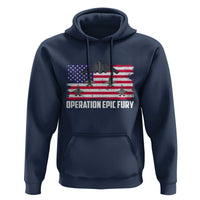 Operation Epic Fury Fighter Jet Formation American Flag Hoodie B12 Spirit USA Strength and Freedom