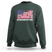 Operation Epic Fury Fighter Jet Formation American Flag Sweatshirt B12 Spirit USA Strength and Freedom