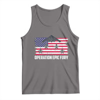 Operation Epic Fury Fighter Jet Formation American Flag Tank Top B12 Spirit USA Strength and Freedom