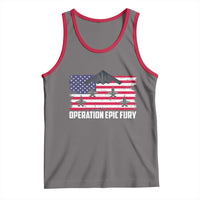 Operation Epic Fury Fighter Jet Formation American Flag Tank Top B12 Spirit USA Strength and Freedom