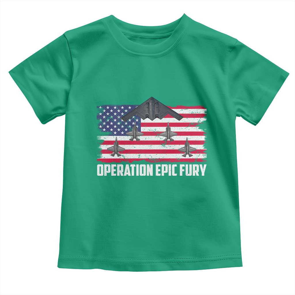 Operation Epic Fury Fighter Jet Formation American Flag Toddler T Shirt B12 Spirit USA Strength and Freedom