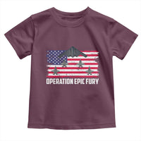 Operation Epic Fury Fighter Jet Formation American Flag Toddler T Shirt B12 Spirit USA Strength and Freedom