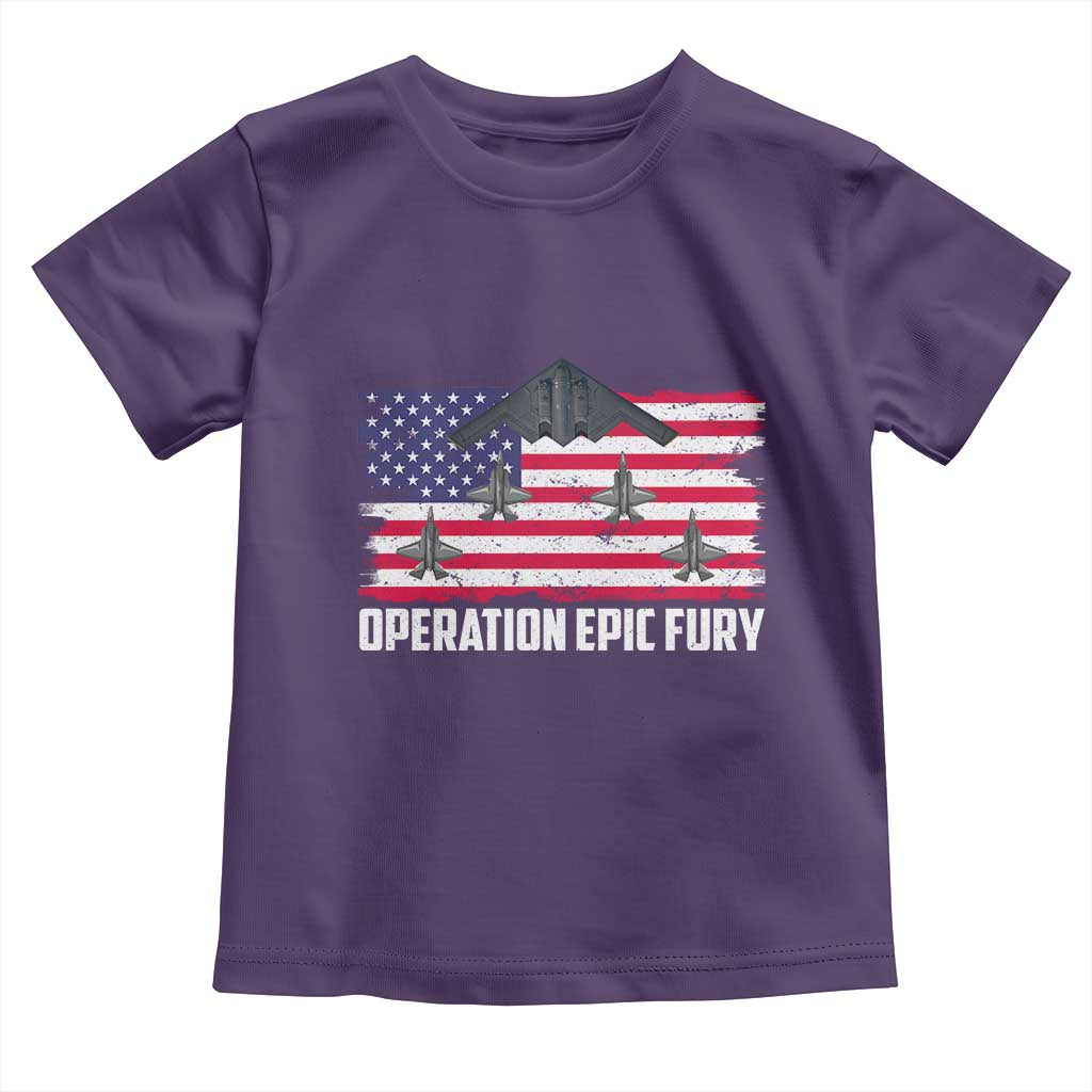 Operation Epic Fury Fighter Jet Formation American Flag Toddler T Shirt B12 Spirit USA Strength and Freedom