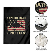 Operation Epic Fury Vintage American Flag Bomber Garden Flag B2 Spirit Patriotic Strength