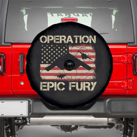 Operation Epic Fury Vintage American Flag Bomber Spare Tire Cover B2 Spirit Patriotic Strength